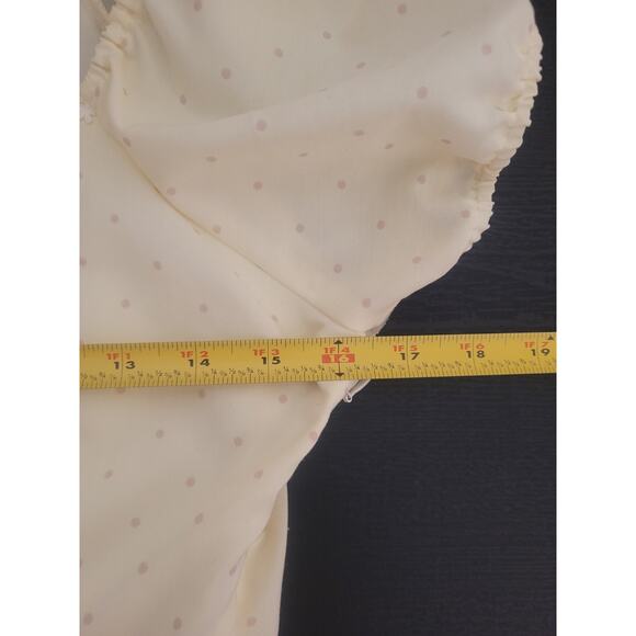 Ank Rouge Polka Dot Lace Up Pleated Sundae Print Dress Sz M Cottagecore Coquette - Picture 7 of 10